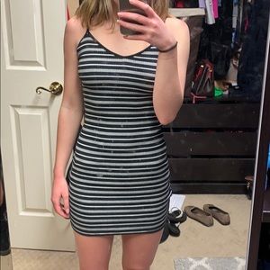 L. A. Hearts bodycon black stripped dress